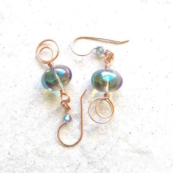 Amazing! Ultra Feminine Sexy Glam Earrings! Hand Crafted ~ Beaded ~ Wire Wrapped - Picture 6 of 9